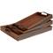 Brown & Black Wooden Nesting Tray with Metal Handles Set